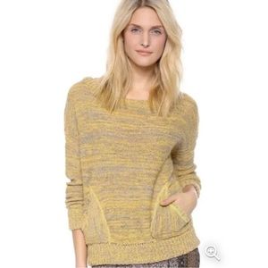 🔥Free People🔥 | In my pocket yellow and grey oversized knit sweater